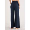 pantaloni lunghi a palazzo 100% cashmere donna blu taglia l