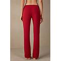 pantalone lungo in micromodal donna rosso taglia m