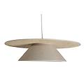 lampada a sospensione in lino beige e rafia naturale l55 cm azami