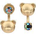 orecchini piercing con teddy e cristallo