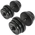 - trade shop set di manubri componibili con bilanciere fitness palestra dumbbell perfect curl kg.