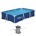 steel pro 56411 300x201x66 cm piscina fuori terra + pompa filtro 16 w