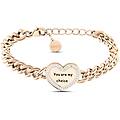 bracciale lady message acciaio rosato love e cristalli collezione lady message rosa