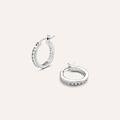 orecchini a cerchio silver elegance argento rodiato cubic zirconia collezione silver elegance