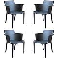 - makka poltrona da esterno ed interno in plastica set da 4