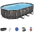 - piscina ovale effetto legno power steel 610x366x122 5611r
