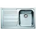 lavello integrato 1 vasca con gocciolatoio a sinistra logica line l 79 x l 50 cm argento