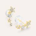 orecchini lobo bon ton oro giallo cubic zirconia collezione bon ton oro giallo