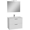 mobile bagno con lavabo e specchio led sospeso stella 80x66x42 cm bianco