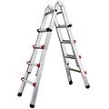 piuma44 scala telescopica in alluminio estensibile allungabile 4+4 gradini h3 90mt