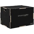 - box jump pliometrico a 3 altezze in legno antiscivolo 76-61-51cm nero