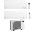 climatizzatore dual split linea plus msz-ay vgk 12+12 con mxz-2f53vf inverter r-32 wi-fi classe