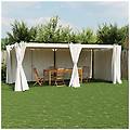 - gazebo con tende crema 6x3 m in acciaio