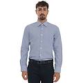 camicia classica da uomo bianco-blu