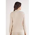 maglia scollo a v soft tricot donna beige taglia l