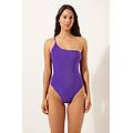 costume intero monospalla metallic glow donna viola m