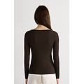maglia girocollo in modal light con cashmere lam&egrave; donna marrone taglia m