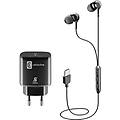 caricabatterie da rete kit di accessori comprensivo di caricabatterie e auricolari per samsung