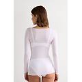 maglia manica lunga ultralight con cashmere e scollo a barchetta donna bianco taglia xl