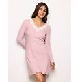 camicia da notte con ricami basic modal cotton rib / rosa argilla / xl rosa argilla