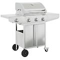 - griglia barbecue a gas con 4 bruciatori argento in acciaio