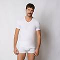 maglia scollo v uomo cotone antibatterico / bianco ottico / l bianco ottico