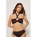 bikini brassiere non imbottito intrecci savage brown donna marrone tamaño l