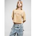 t-shirt cropped con logo in rilievo