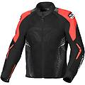 giacca moto novic nero rosso bianco taglia s