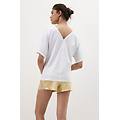 maglia manica corta kimono in elevated cotton donna bianco taglia l