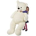 bakaji peluche per bambini orso otto seduto altezza 135 cm 2 colori bianco e marrone