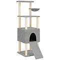 - albero per gatti con tiragraffi in sisal grigio chiaro 153 cm