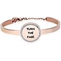 bangle turn the page in acciaio rosato e strass collezione lady message
