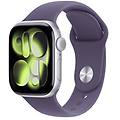 watch series 11 gps + cellular 42mm cassa alluminio argento con sport band viola nebbia m/l