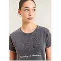 t-shirt da donna con stampa disney e strass nero donna medium