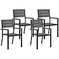 - set di 4 sedie da giardino grigio prato