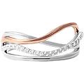 anello fantasia silver shine argento bicolore bianco / rosa cubic zirconia collezione silver shine