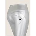 pantaloni wr. up 7/8 vita alta in similpelle metallizzata argento/r-nickel donna large