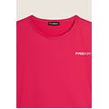 t-shirt comfort in tessuto tecnico con bordature a contrasto siena red donna large