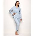 pantalone lungo da donna azzurro con polsino alla caviglia dream / azzurro / s azzurro