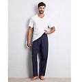 pantalone lungo in tela tinto filo regolabile in vita in cotone mix & match / stampato / xl