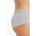 culotte in cotone con pizzo riciclato donna grigio tamaño l