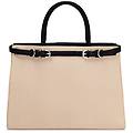 borsa a mano donna beige-nera