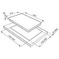 piano cottura 4fuochi tripla corona 60cm inox p261xgh