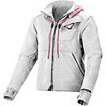 felpa con cappuccio moto donna district light grigio taglia xs