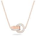 pendente hollow anello concatenato bianco placcato color oro rosa os