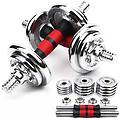 - trade shop set manubri componibili pesi regolabili palestra dumbbell in acciaio 25kg totale