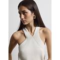 - tank top in misto cotone bianco regular fit con spalline sottili donna naturale taglia xs