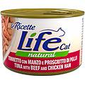 life cat le ricette 24 x 150 g umido gatto tonno con manzo e prosciutto di pollo