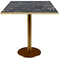 tavolo quadrato rome con bordi color ottone 70x70x75 cm (lxlxh) piano tavolo nero struttura ottone